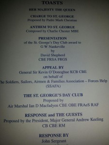 St George's Day Club Toasts St George's Day Club Toasts